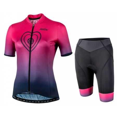 Set Wielershirt + Fietsbroek Kort 2021 Nalini Turin 06 Dames N002